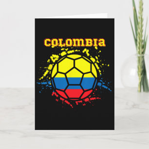 Carte Maillot de fan de footballeur colombien drapeau co