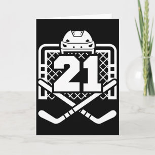 Carte Maillot de hockey numéro 21 drôle de joueur de hoc