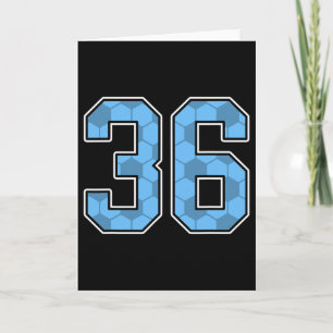 Carte Maillot de joueur de football bleu motif numéro 36