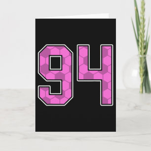 Carte Maillot de joueur de football rose motif numéro 94