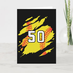 Carte Maillot de softball Numéro #50 Joueur de sport Fan