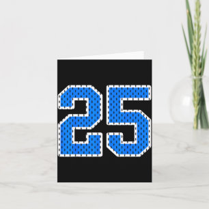 Carte Maillot de sport de couleur bleu vif numéro 25