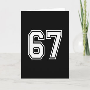 Carte Maillot de sport d'équipe uniforme numéroté 67 67è