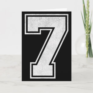 Carte Maillot de Sport Numéro 7 Fan Grunge Équipe Joueur