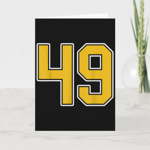 Carte Maillot de sport Old Gold noir blanc numéro 49 Uni