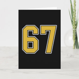 Carte Maillot de sport Old Gold Noir Blanc Numéro 67 Uni