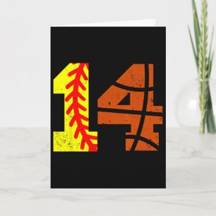 Carte Maillot numéro 14 Softll Sketll Drôle 14e annivers