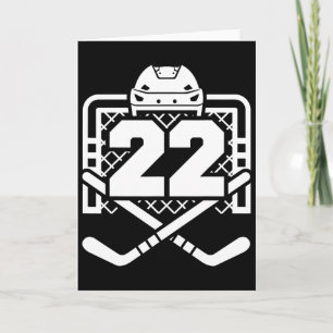 Carte Maillot numéro 22 de hockey drôle de joueur de hoc