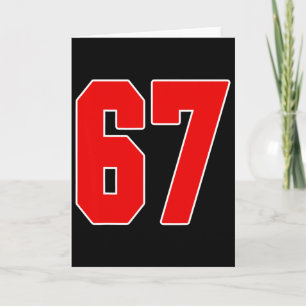 Carte Maillot numéro 67 rouge grand #67 uniforme jeu pré