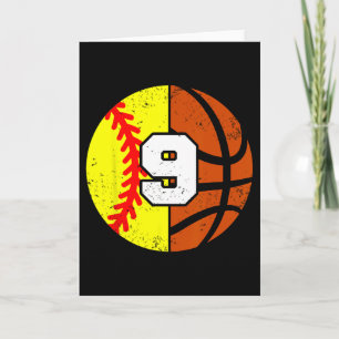 Carte Maillot Softll Sketll Numéro 9 Drôle 9e Anniversai