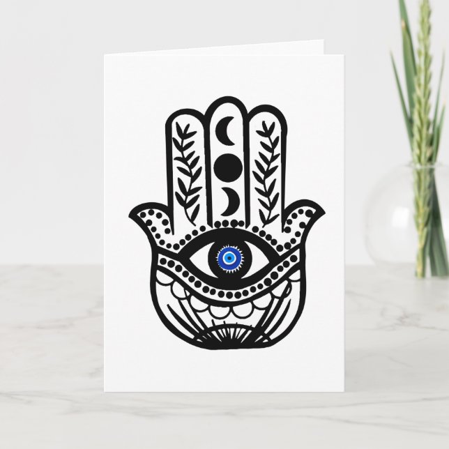 Carte Main de Hamsa Fatima Evil Eye (Devant)