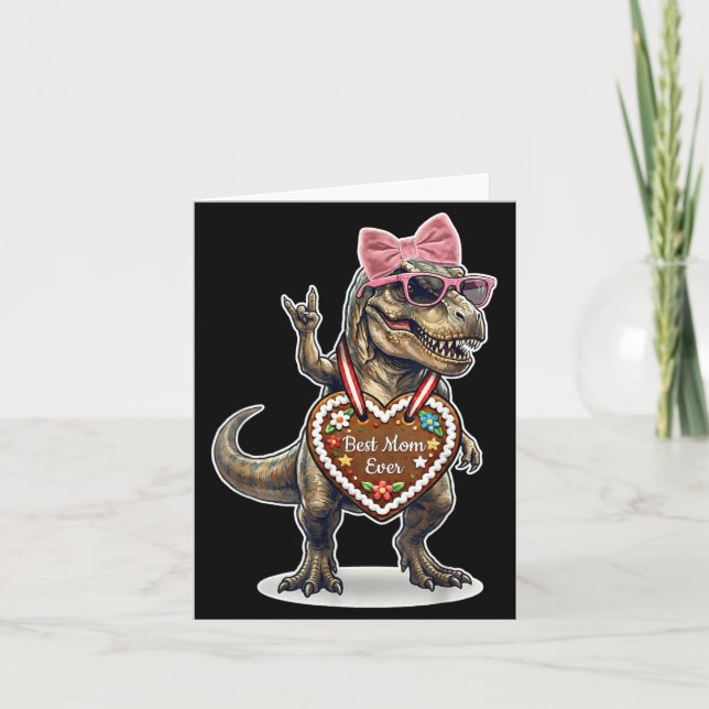 Carte Main de roche T Rex Meilleure maman de tous les te (Devant)
