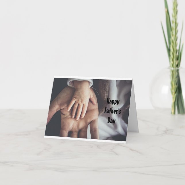 Carte Main d'Enfant avec Main de Papa (Devant)