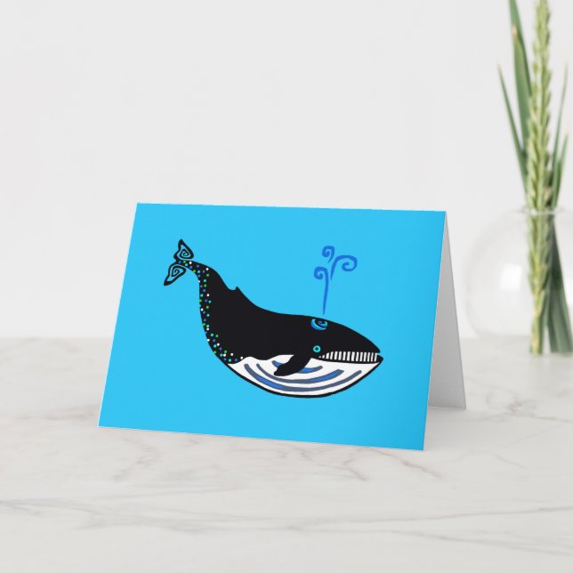 Carte Main tirée - BALEINE Bleue - Animaux en voie de di (Devant)