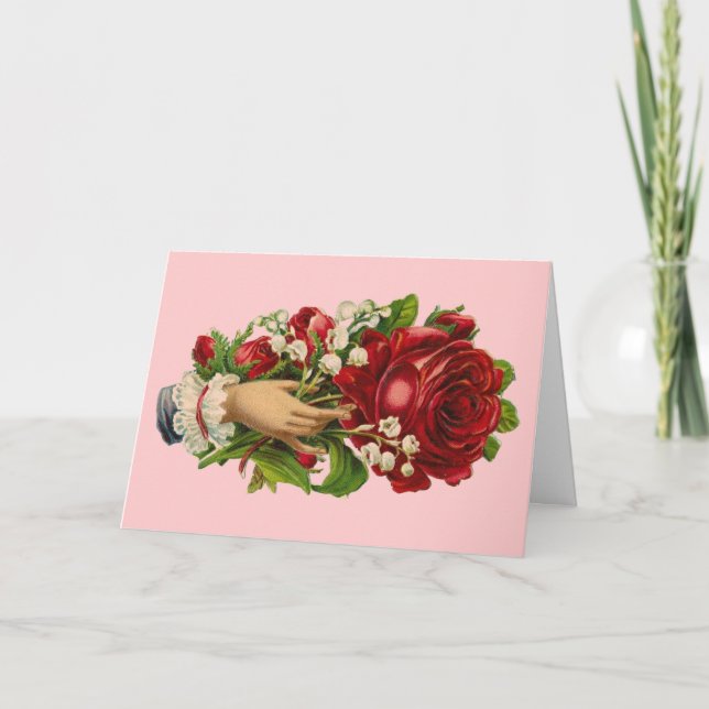 Carte Main vintage florale victorienne (Devant)