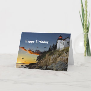 Carte Maine Bass Harbor Lighthouse Photo Birthday