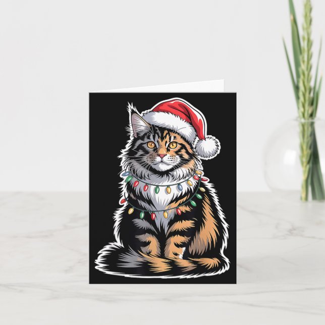 Carte Maine Coon Cat Christmas Xmas Kitten Kitty Lover M (Devant)