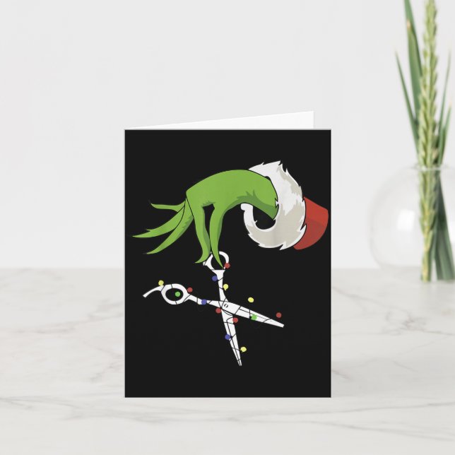 Carte Mains de lutin drôles Coiffeur Coiffeuse Ciseaux B (Devant)