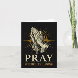Carte Mains en prière Jésus Croix Rosaire Foi Dévotion P