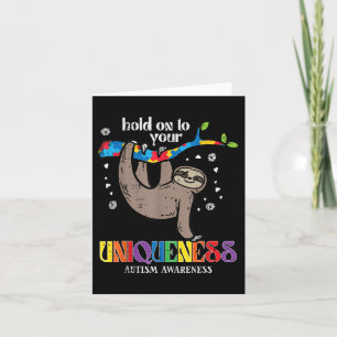 Carte Maintenir l'unicité Autisme Sloth Awareness Asd Ho