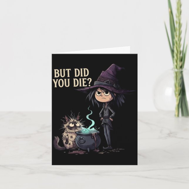 Carte Mais la sorcière sarcastique est morte Drôle Chat  (Devant)