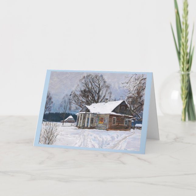 Carte Maison de campagne à Dusk en hiver (Devant)