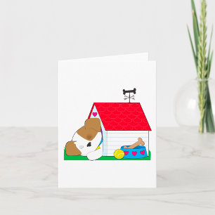 Carte Maison de chien pour chiot endormi Chien mignon