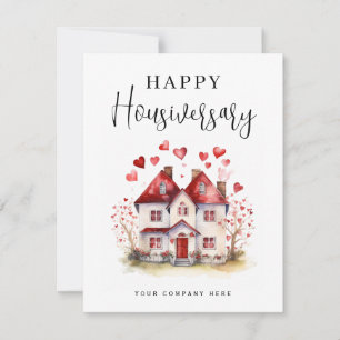 Carte Maison de cœur à l'aquarelle Joyeux anniversaire d