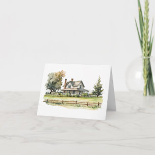Carte Maison de ferme ancienne avec clôture de picket Cl