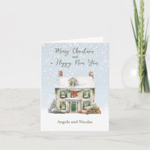 Carte Maison de Noël en Neige