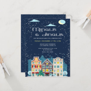 Carte Maison de Noël Mingle et Jingle Fête de Noël
