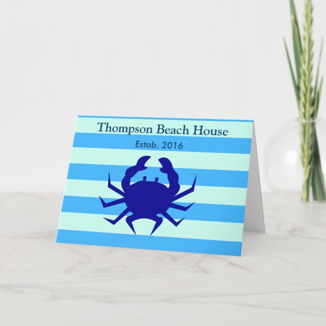 Carte Maison de plage nautique Crabe Bleu (Devant)