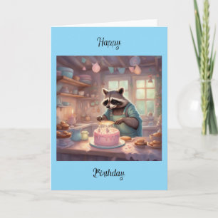 Carte Maison-de-rêve-avec-ourson Raton laveur de cuisine