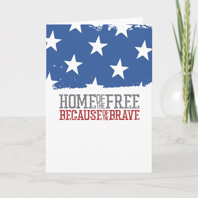 Carte Maison des Libres grâce aux Braves Drapeau américa (Devant)