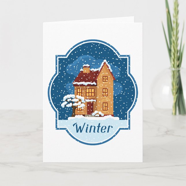 Carte Maison D'Hiver Dans La Neige (Créateur téléchargé)