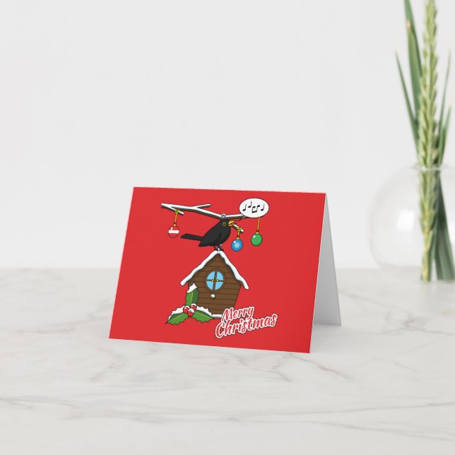 Carte Maison d'oiseau Joyeux Noël (Devant)