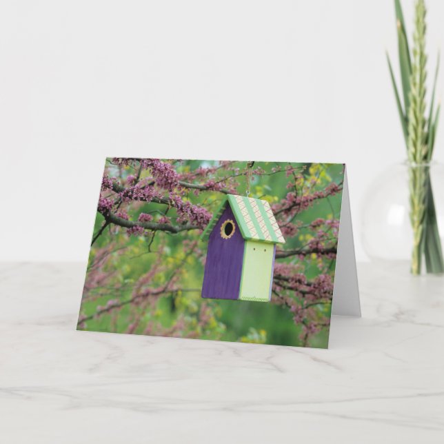 Carte Maison D'Oiseaux Sur Un Arbre À Roussettes (Devant)