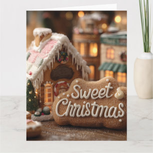 Carte Maison en pain d'épice cosy et "Doux Noël"