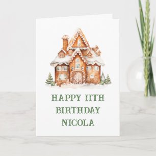 Carte Maison en pain d'épice décorer fête d'anniversaire