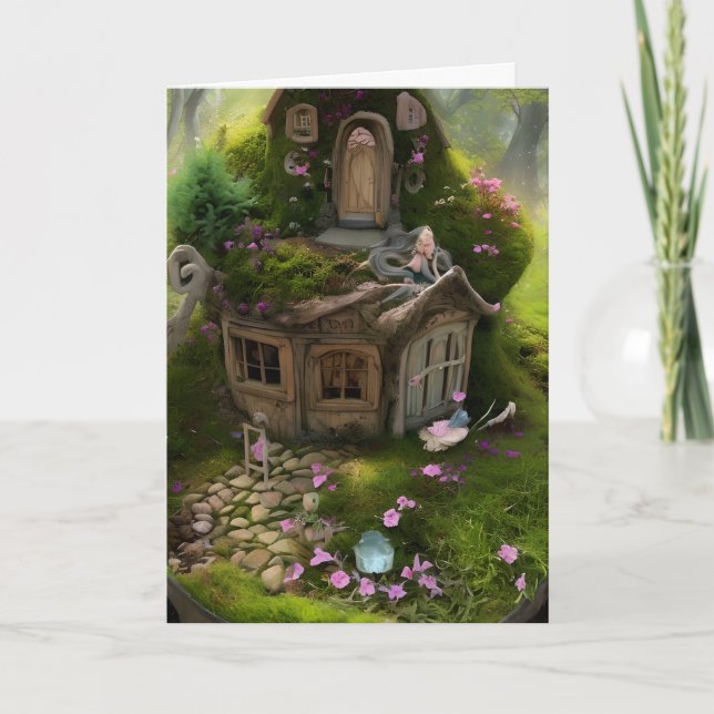 Carte Maison Et Jardin De Fée Whimsical (Devant)