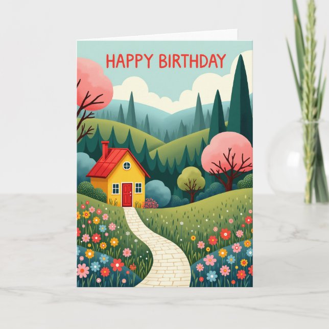 Carte Maison Fantaisiste Joyeuse (Devant)