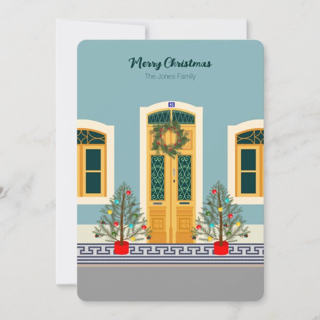 Carte Maison festive de Noël Portugais (Devant)