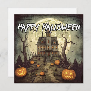 Carte Maison hantée   Bonne Halloween