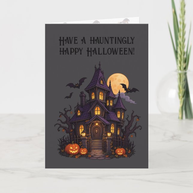 Carte Maison hantée – Conception d'Halloween 🎃 (Devant)