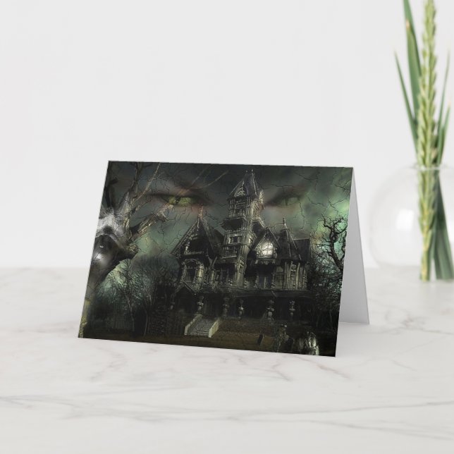 Carte maison hantée d'Halloween (Devant)