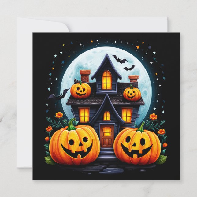 Carte Maison hantée et citrouilles de Jack (Devant)