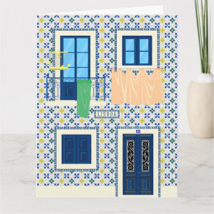 Carte Maison portugaise de Lisbonne avec des carreaux de