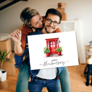 Carte Maison rouge mignonne anniversaire maisonniversair