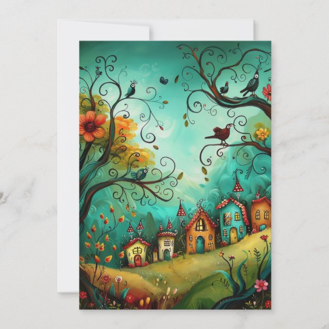 Carte Maisons Whimsical Style d'illustration Bonjour App (Devant)