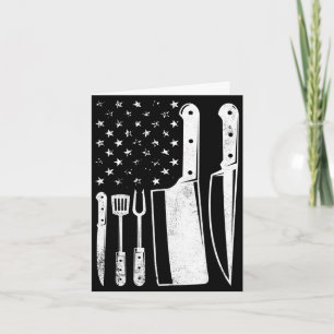 Carte Maître de BBQ homme drapeau américain patriotique